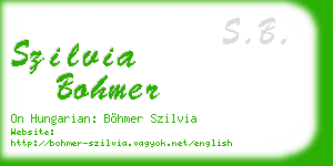 szilvia bohmer business card