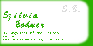 szilvia bohmer business card